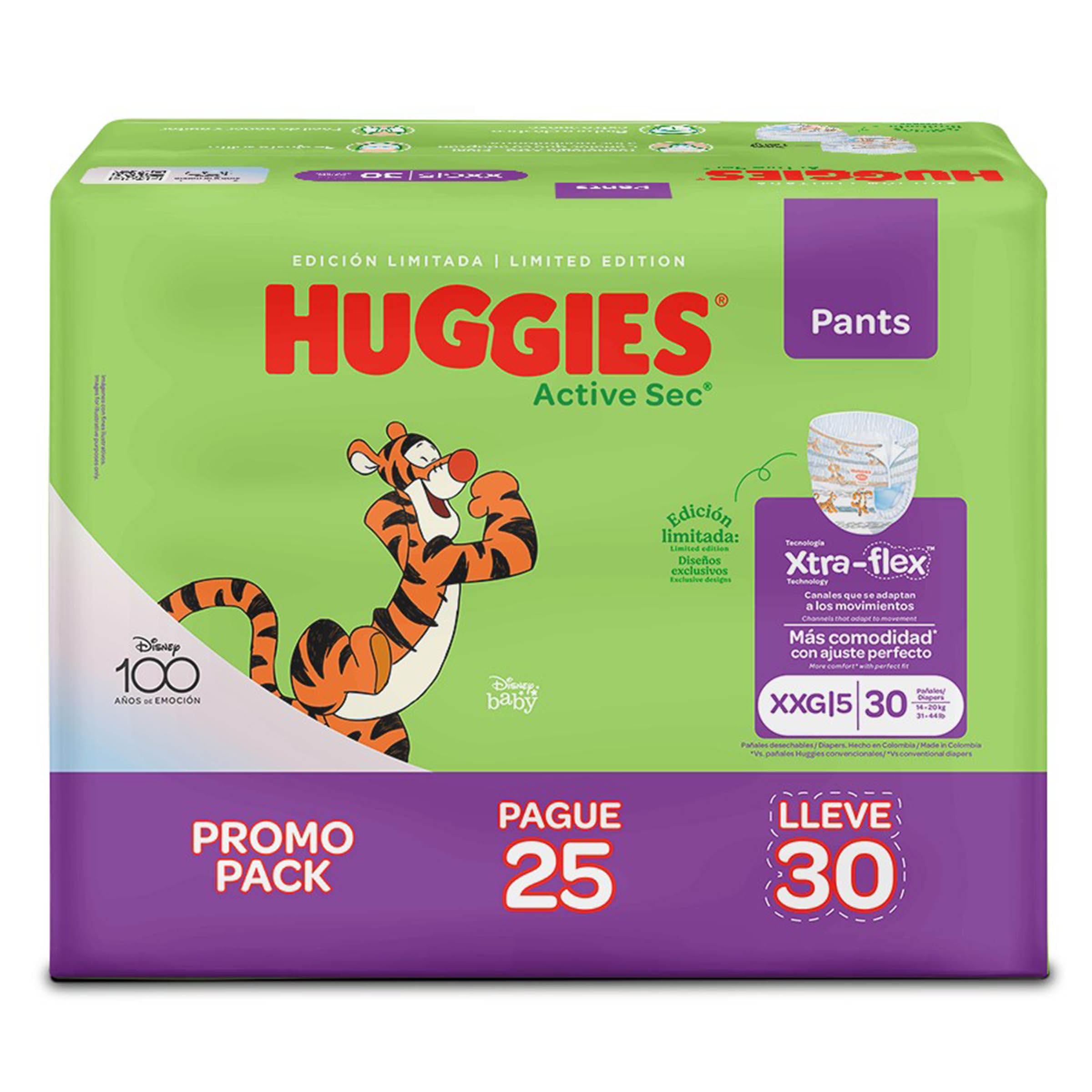 Pañal Huggies Pants Active Sec Etapa 5/XXG Pague 25 Lleve 30