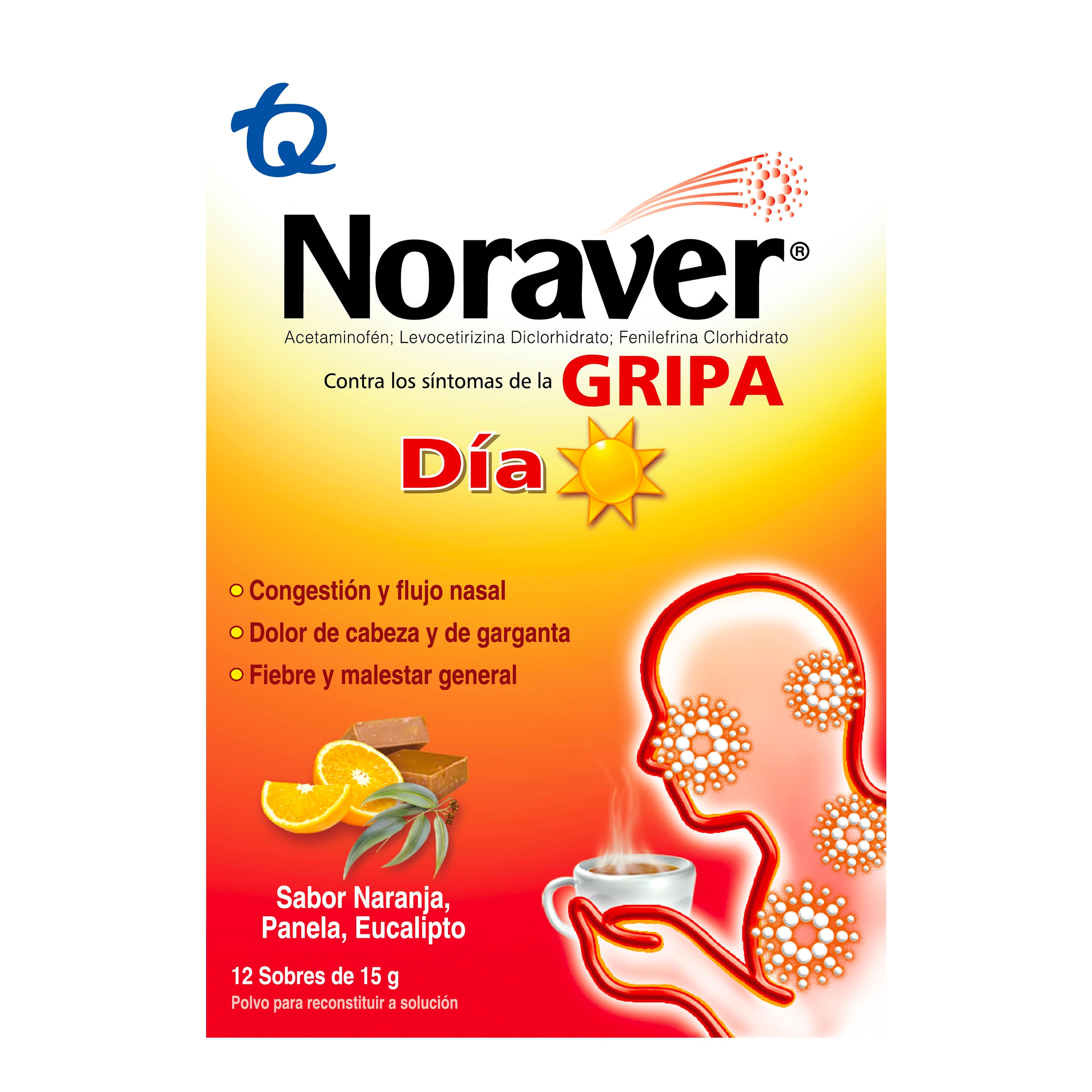 NORAVER GRIPA DIA NARANJA CAJA X 12 SOBRES