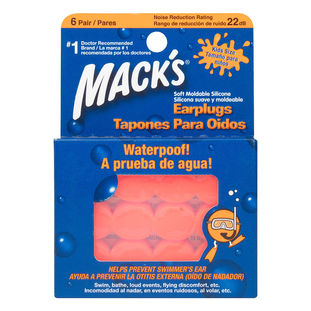 TAPONES PARA OIDO MACKS DE SILICONA PARA NIÑOS AISLAN AGUA MODELO 10