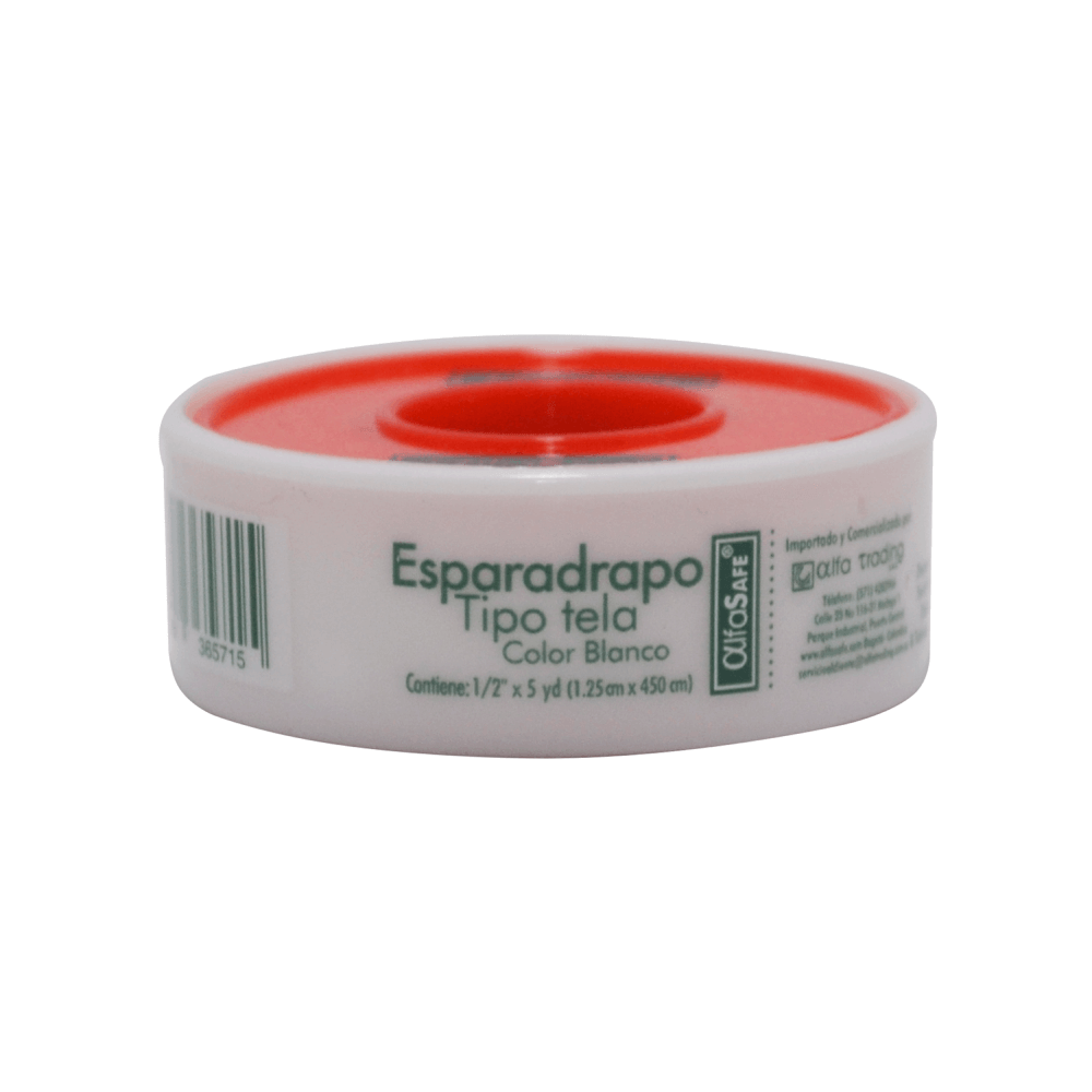 ESPARADRAPO TELA BLANCO ALFASAFE 1/2X5 YD 1.25X 450CM