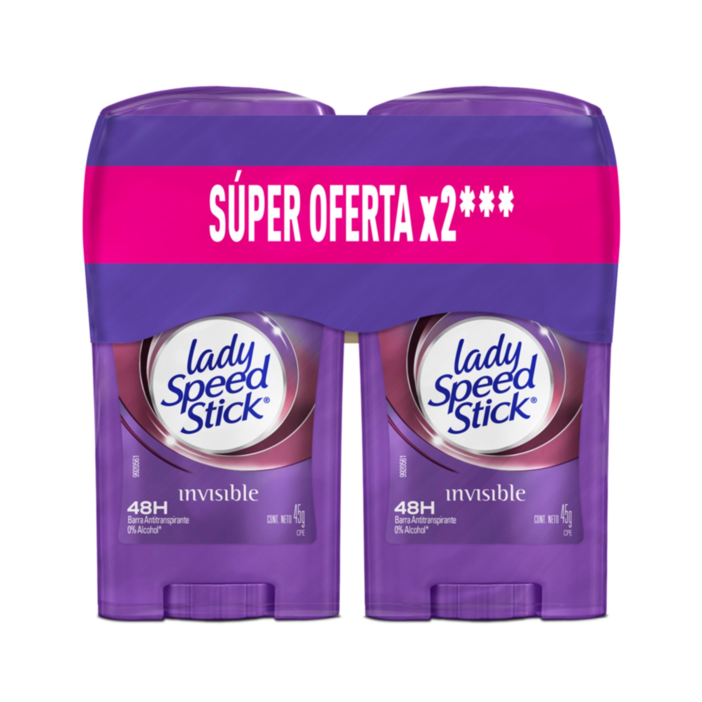 Desodorante Mujer Lady Speed Stick Invisible Floral 2 X 45 GR Barra