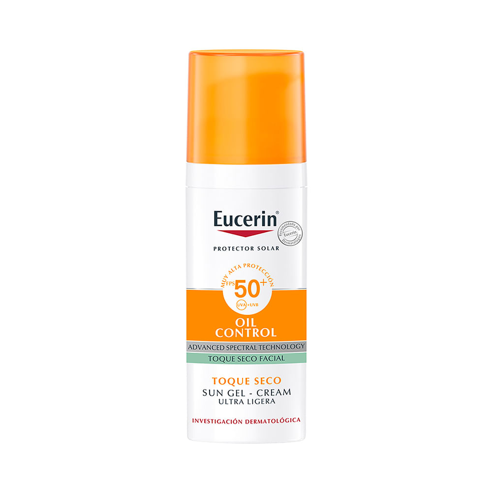 EUCERIN PROTECTOR SOLAR FACIAL TOQUE SECO GEL-CREMA FPS 50