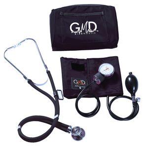Kit De Tensiometro Y Fonendoscopio Rappaport Maleta Color Negro Gmd