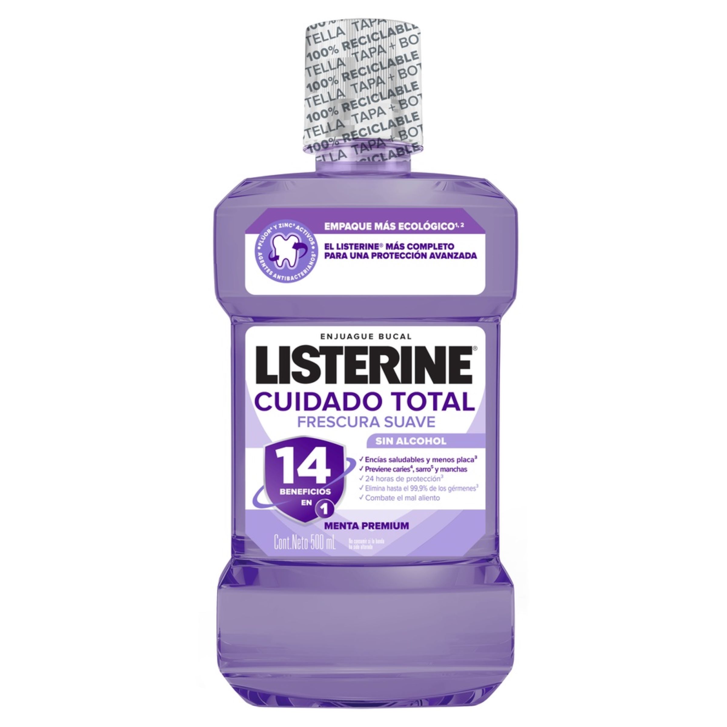 ENJUAGUE BUCAL LISTERINE CUIDADO TOTAL FRESCURA SUAVE SIN ALCOHOL