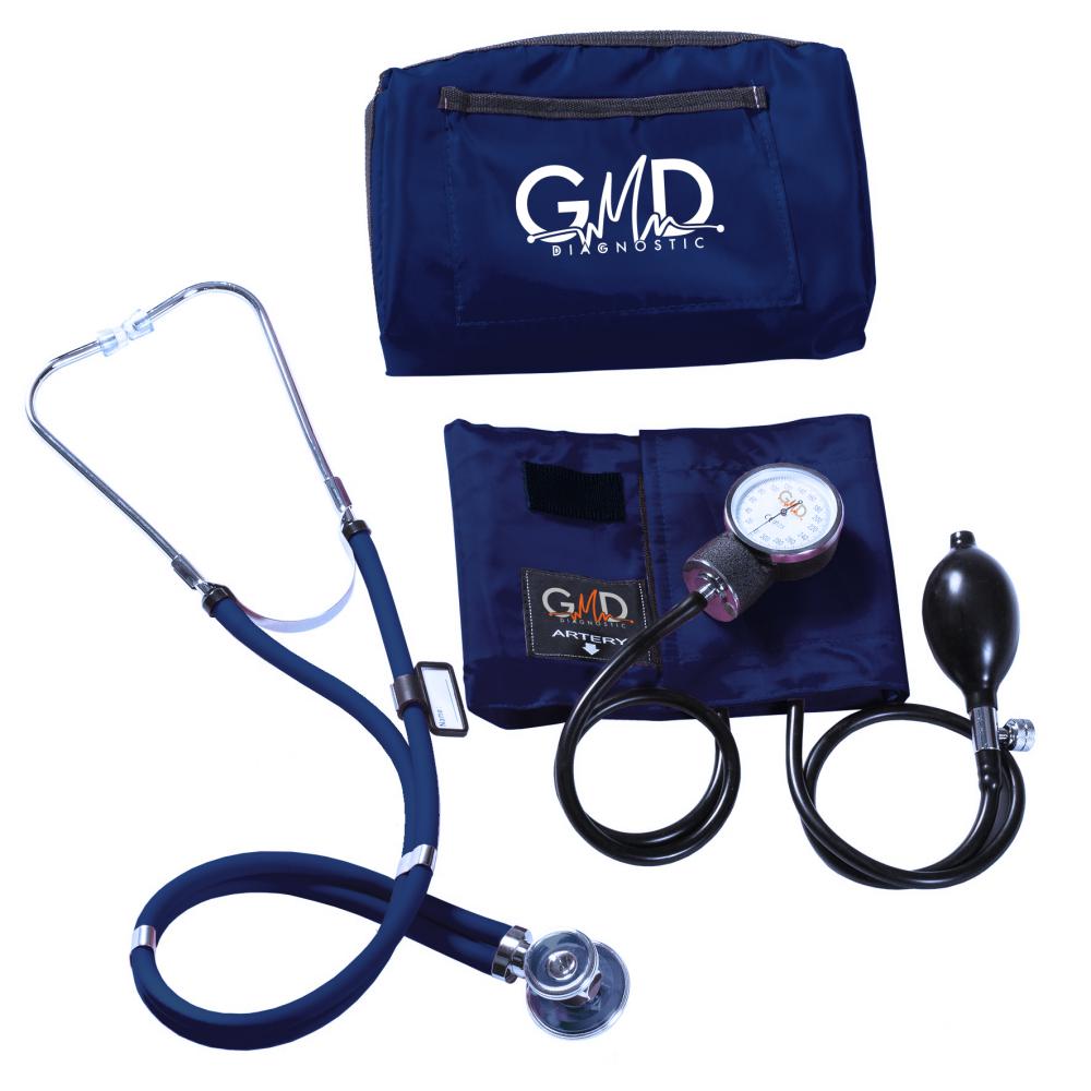 KIT DE TENSIOMETRO Y FONENDOSCOPIO RAPPAPORT MALETA COLOR AZUL PROFUNDO GMD