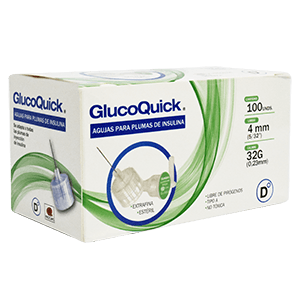 AGUJAS PLUMA INSULINA 32G X4MM GLUCOQUICK VITAL