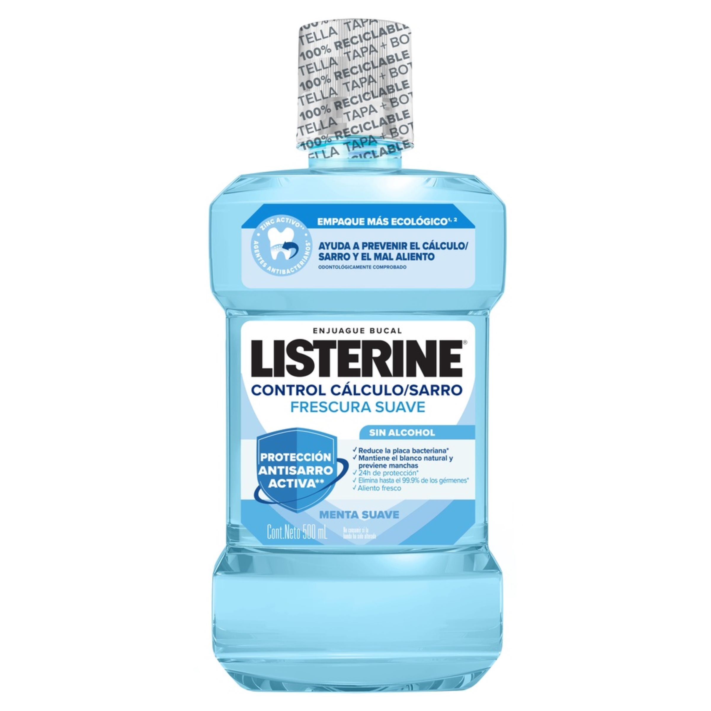 ENJUAGUE BUCAL LISTERINE CONTROL CÁLCULO/SARRO FRESCURA SUAVE SIN ALCOHOL