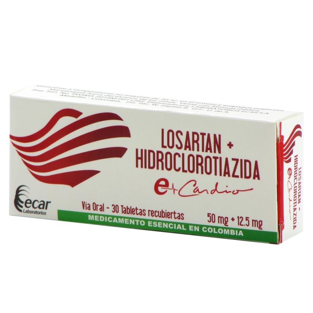 LOSARTAN + HIDROCLOROTAZIDA 50 MG /12.5MG (ECAR)