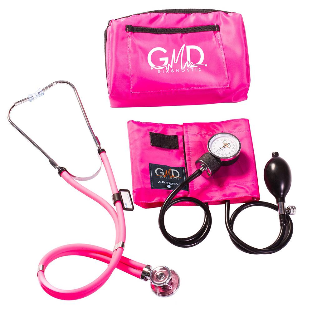 KIT DE TENSIOMETRO Y FONENDOSCOPIO RAPPAPORT GMD ROSADO