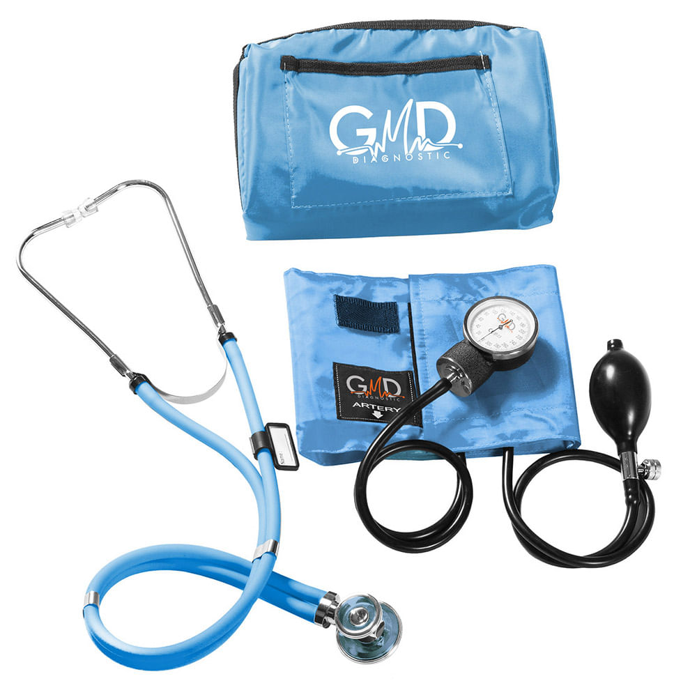 KIT DE TENSIOMETRO Y FONENDOSCOPIO RAPPAPORT GMD AZUL CIELO