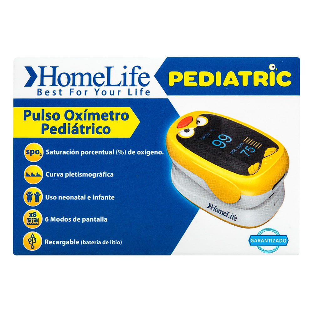 PULSO OXIMETRO PEDIATRICO AMARILLO HOMELIFE