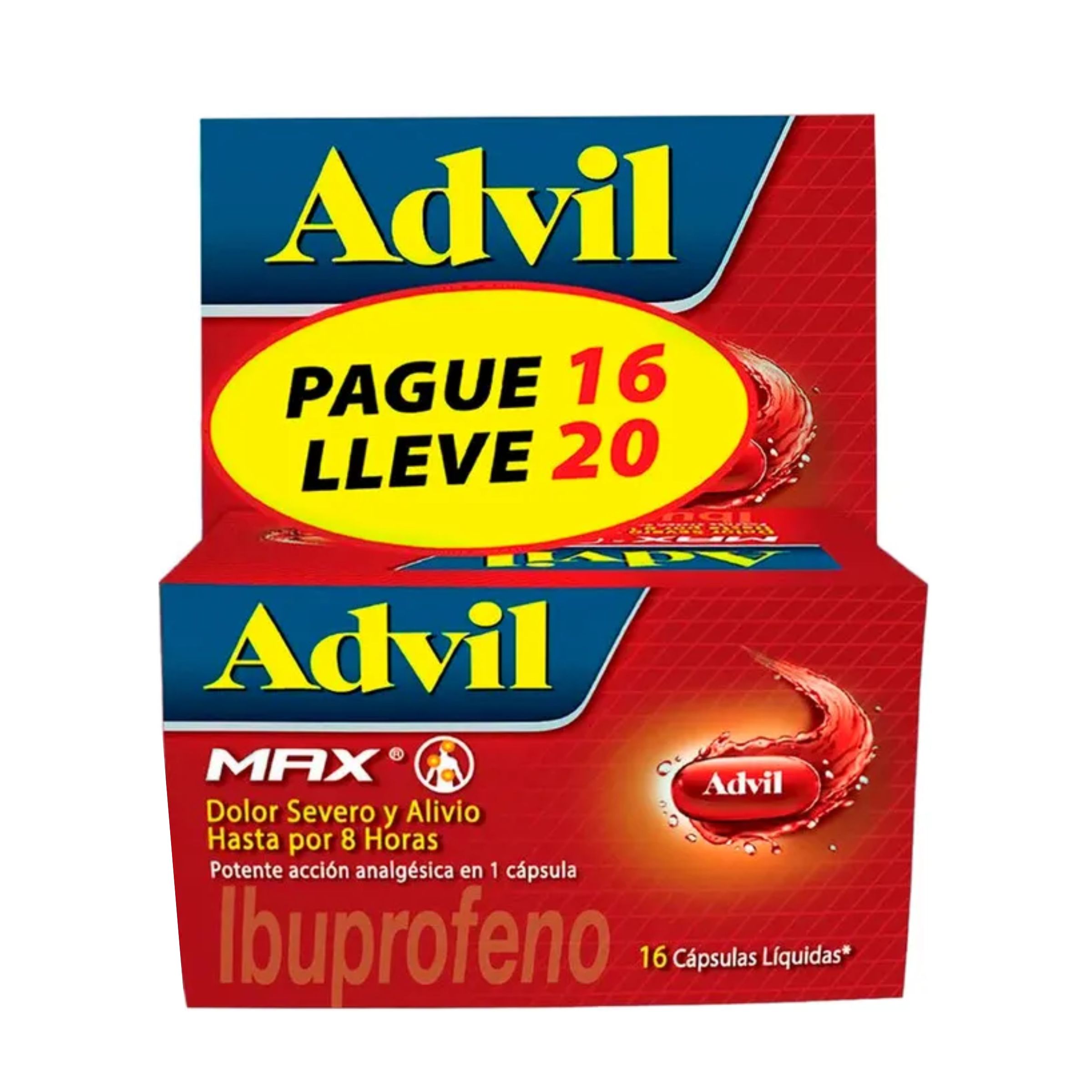 OFERTA ADVIL MAX PAGUE 16 LLEVE 20 TABLETAS