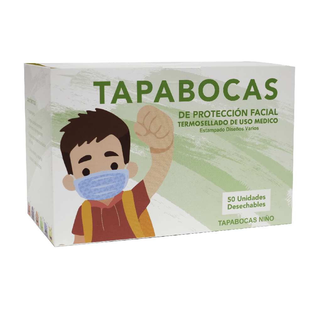 TAPABOCAS TERMOSELLADO MEDICO ESTAMPADO INFANTIL NINO NESD