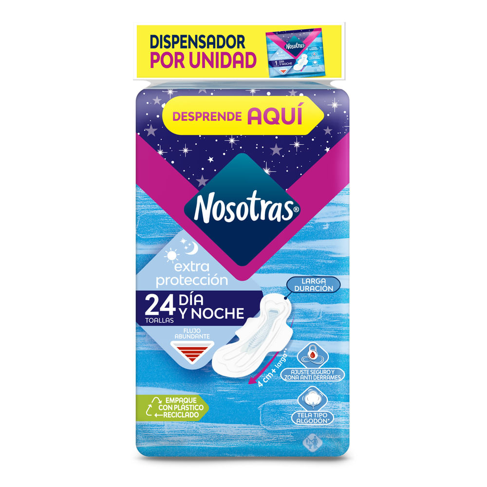 TOALLA NOSOTRAS EXTRA PROTECCION TELA DIA Y NOCHE