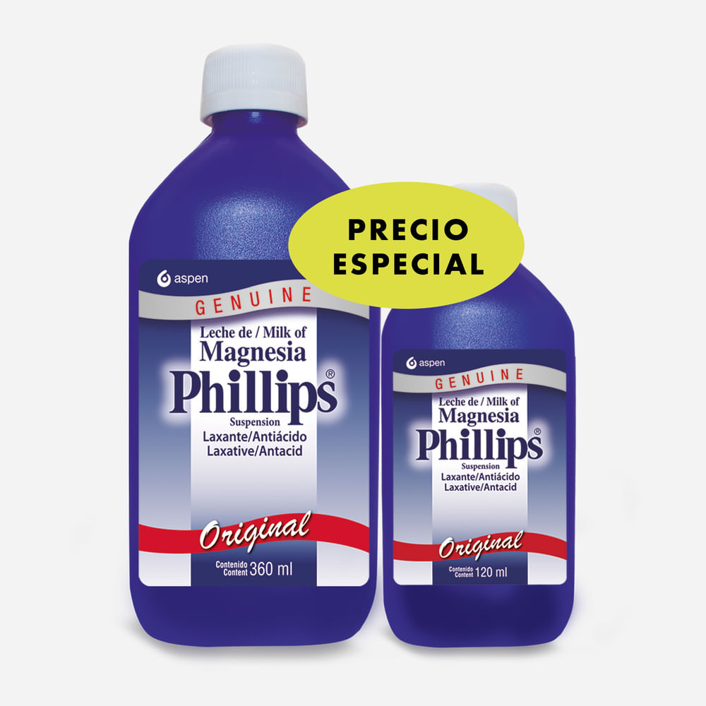 OFERTA LECHE DE MAGNESIA PHILLIPS ORIGINAL 360 ML+120 ML PRECIO ESPECIAL