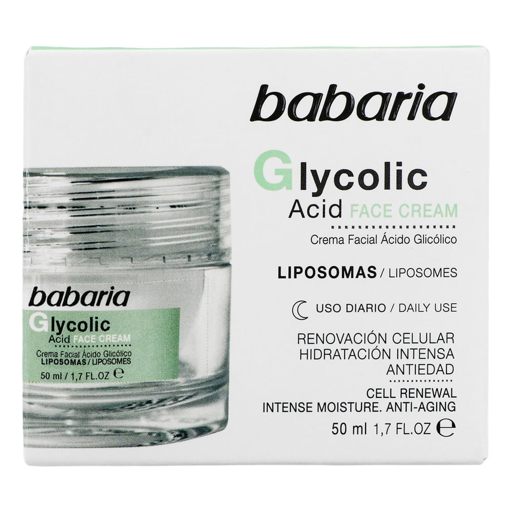 CREMA FACIAL ACIDO GLICOLICO LIPOSOMAS BABARIA