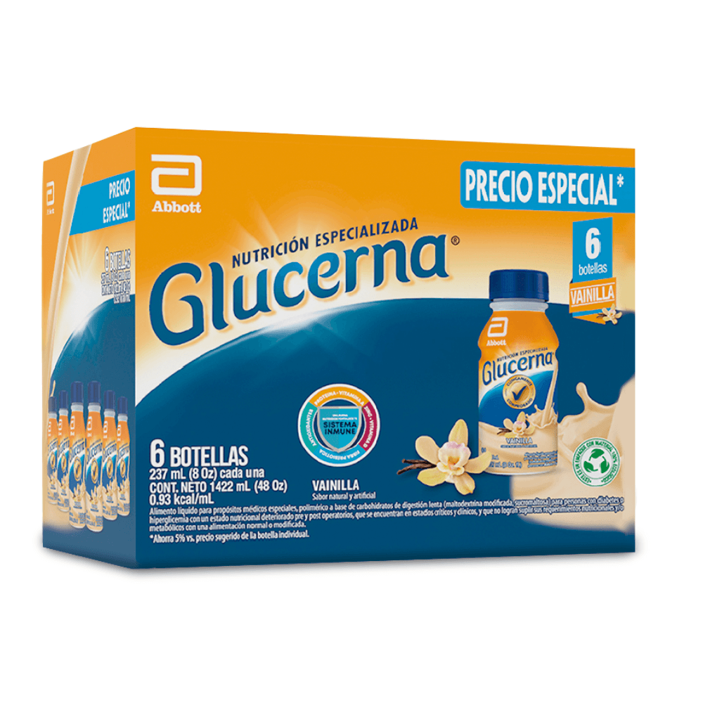 GLUCERNA VAINILLA LIQUIDO PACK X 6 UNDS