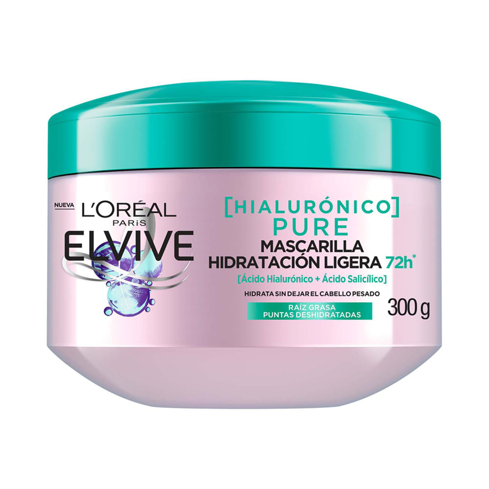 Tratamiento Elvive Mascarilla Hidratacion Ligera Hialuronico Pure