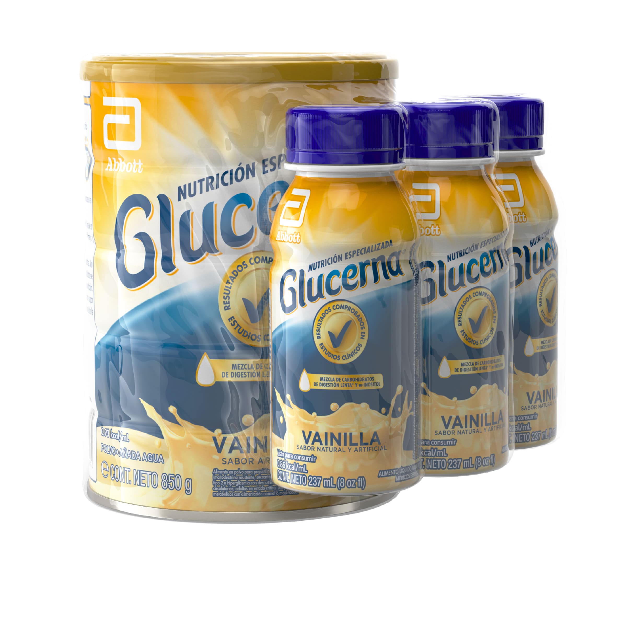 OFERTA GLUCERNA VAINILLA POLVO 850 GR + 2 GLUCERNA VAINILLA LIQUIDO 220 ML