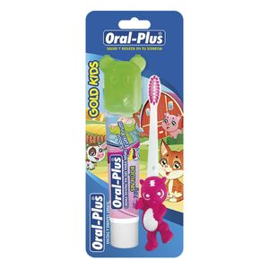 Crema Dental Oral Plus Gel Gold Kids Ninas Sin Fluor Tutti Frutti Cepillo Dental