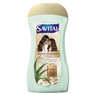 Champu Savital Con Serum De Aminoacidos Y Sabila Restauracion Profunda
