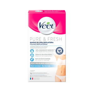 Bandas Veet Cera Depilatoria Axilas Bikini Pure Fresh