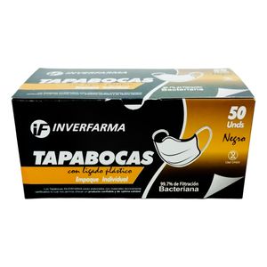 Tapabocas Desechable Negro Inverfarma