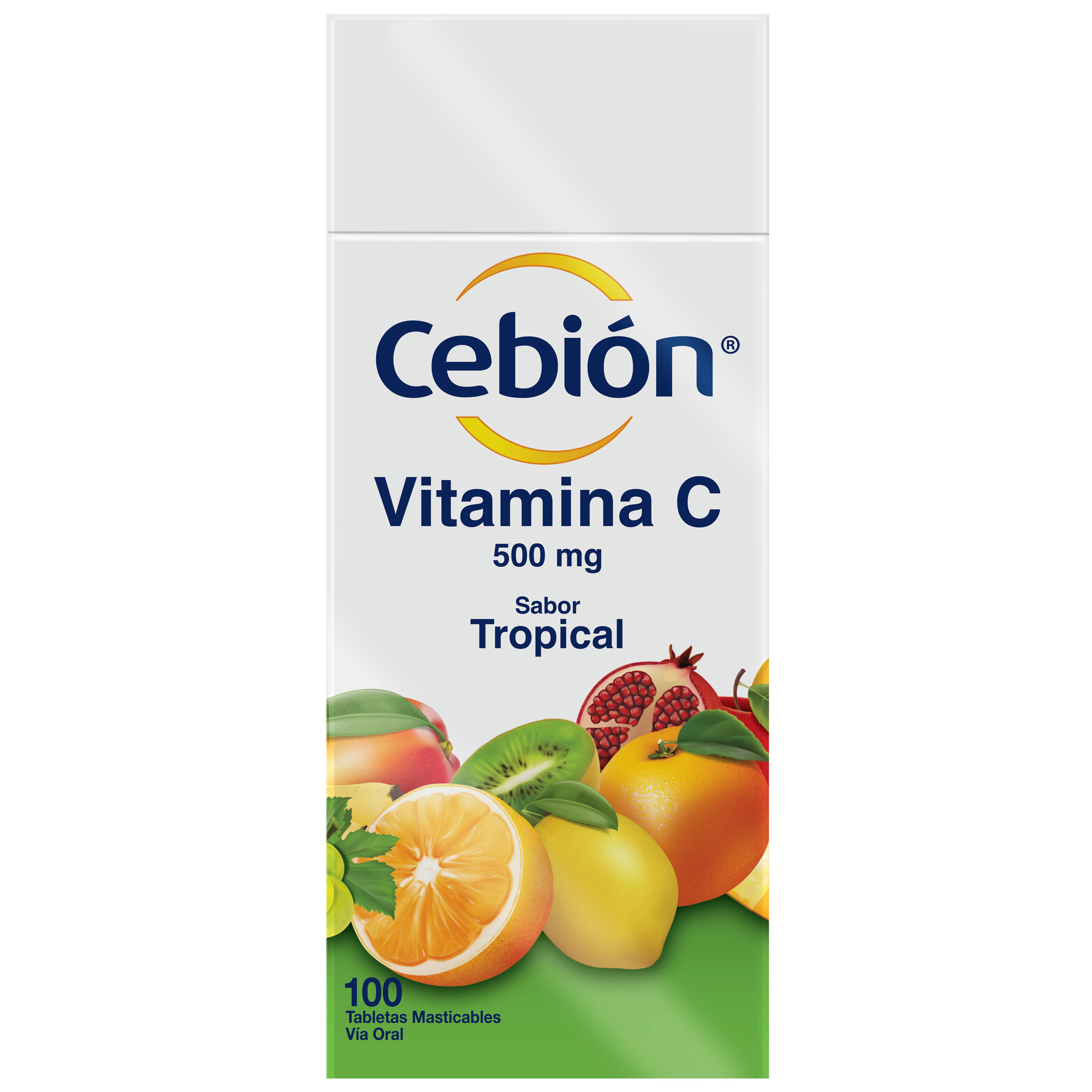 CEBION TABLETAS MASTICABLES DE VITAMINA C SABOR TROPICAL