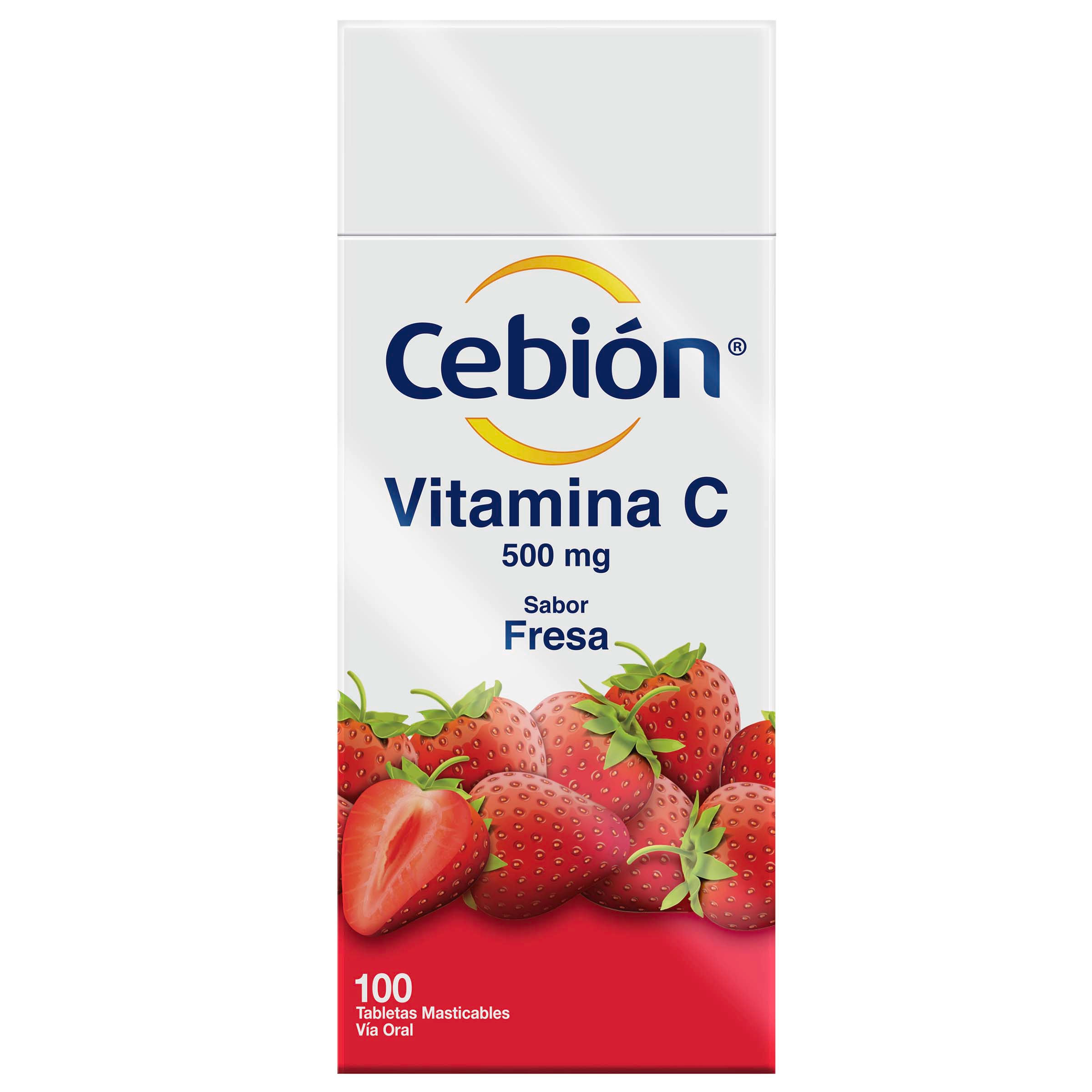 CEBION TABLETAS MASTICABLES DE VITAMINA C SABOR A FRESA