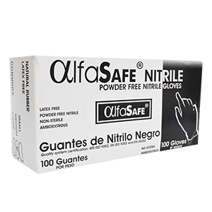 GUANTES DE NITRILO NEGRO ALFA SAFE