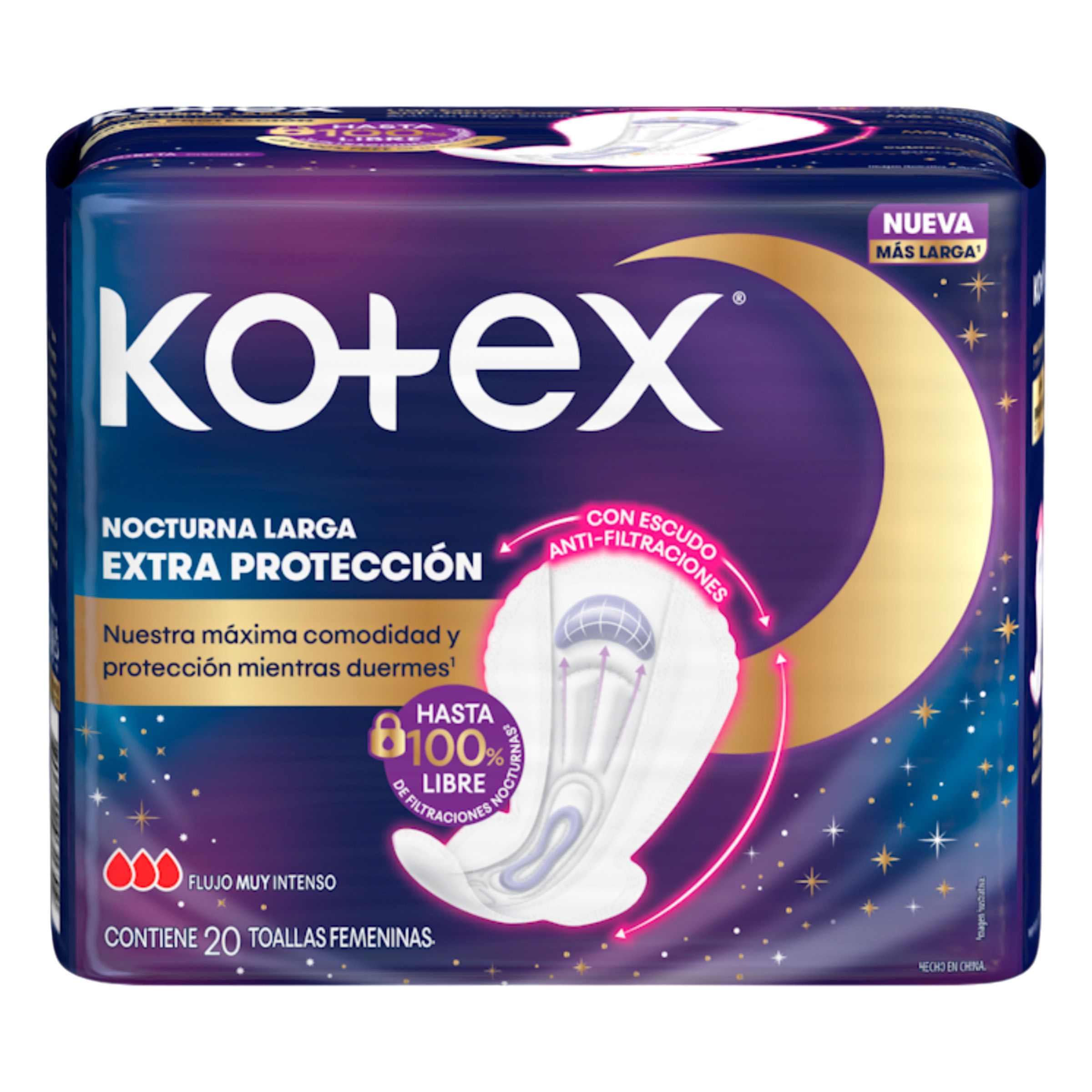 TOALLAS KOTEX NOCTURNA LARGA X 20 UND
