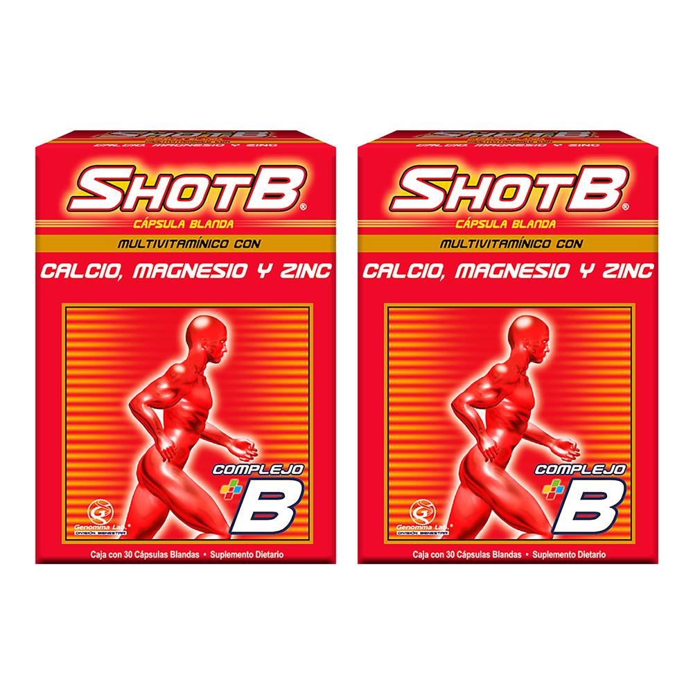 OFERTA SHOT B SUPLEMENTO MULTIVITAMINICO 30 CAPSULAS X 2 UNID