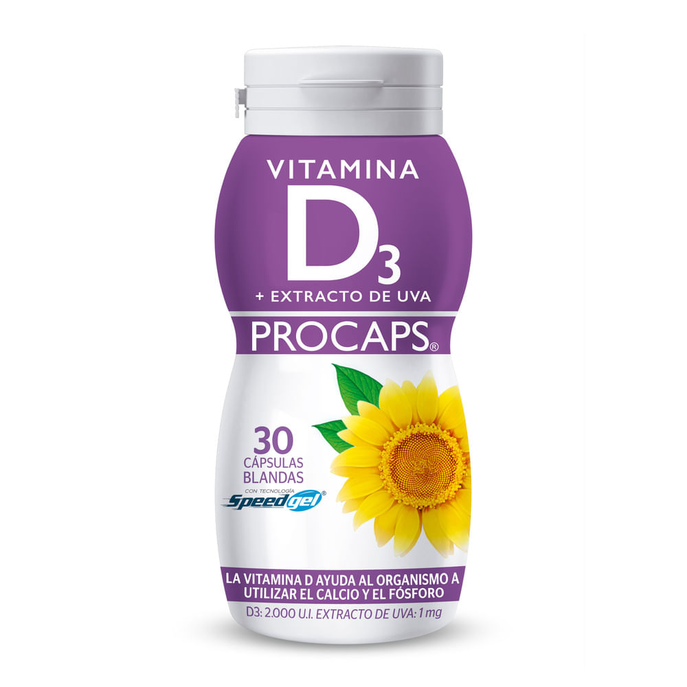 VITAMINA D 3 + EXTRACTO DE UVA (PROCAPS)