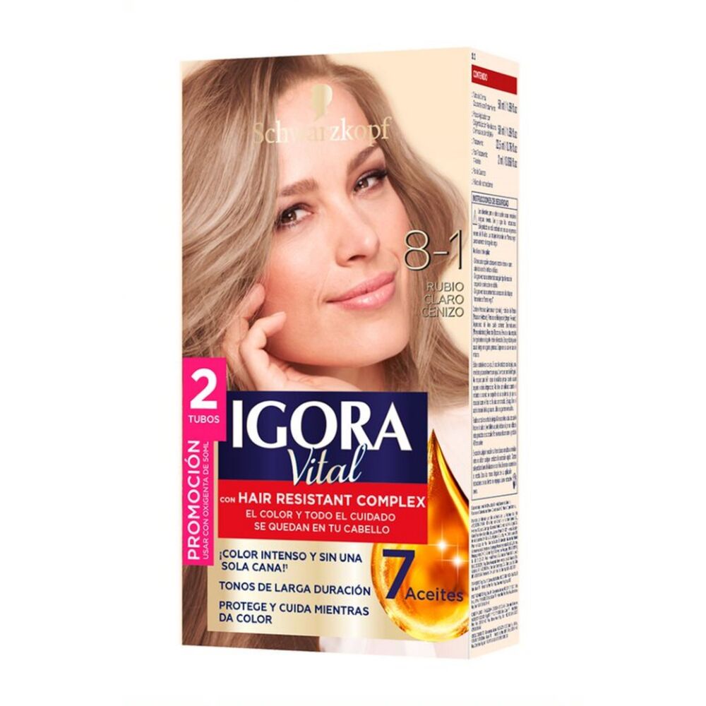 Tinte Igora Vital 8-1 Rubio Claro Cenizo