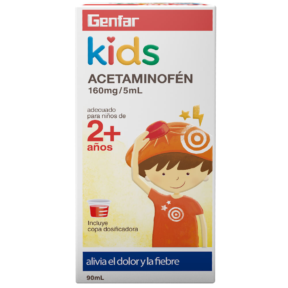 ACETAMINOFEN KIDS JARABE 2+AÑOS GENFAR FRUTOS ROJOS (GENFAR)