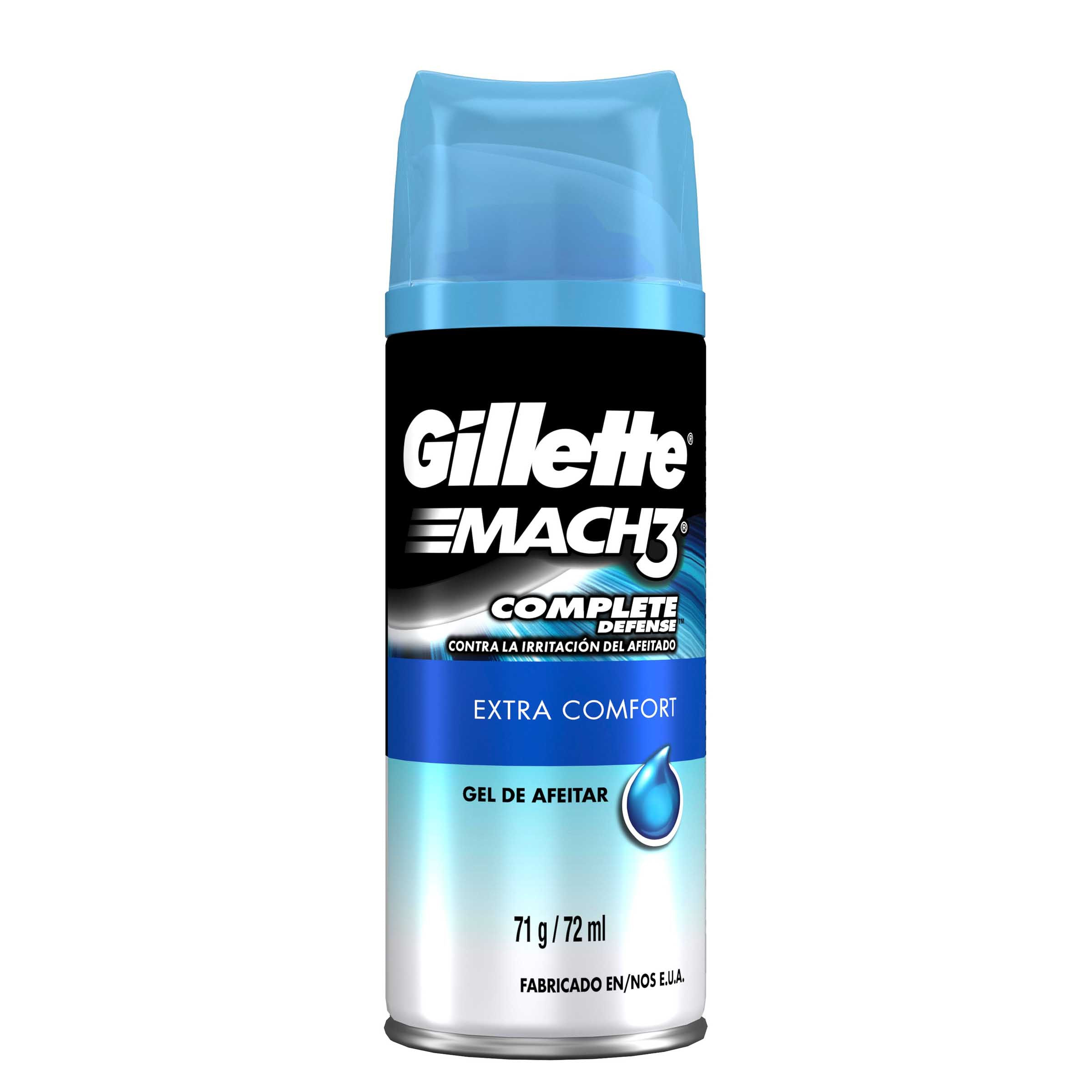 Gel de Afeitar para Barba Gillette MACH3 Extra Comfort Hidrata y Protege la Piel al Afeitarte al Ras con Maquina de Afeitar para Hombre