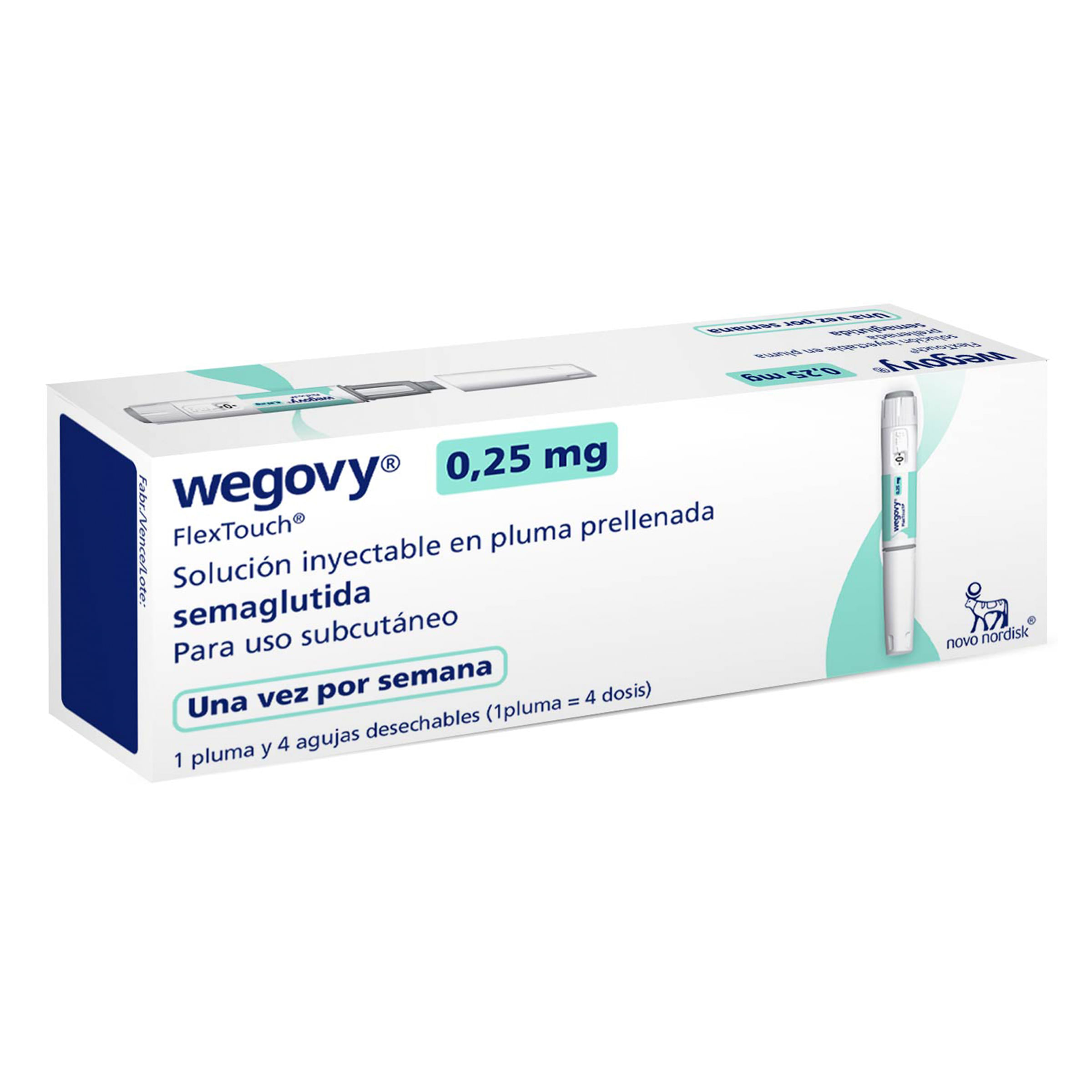 WEGOVY 0.25 MG SOLUCION INYECTABLE X 4 DOSIS