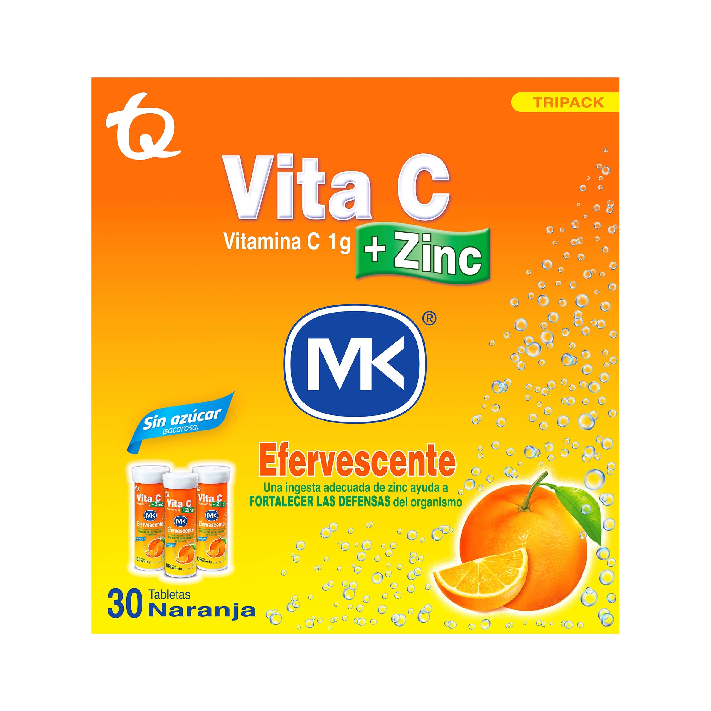 TRIPACK VITA C + ZINC MK EFERVESCENTE