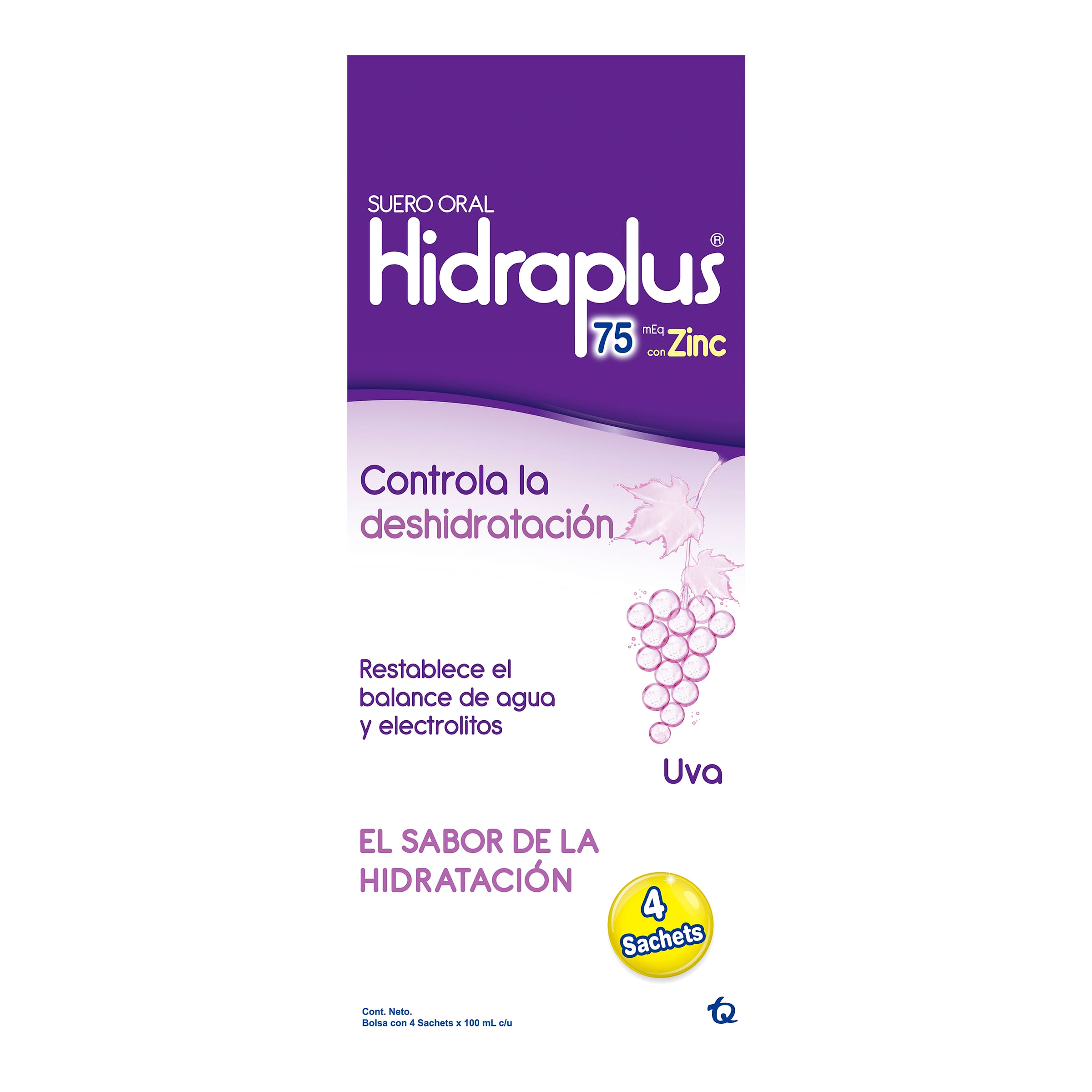 HIDRAPLUS SUERO ORAL 75 MEQ CON ZINC SABOR A UVA