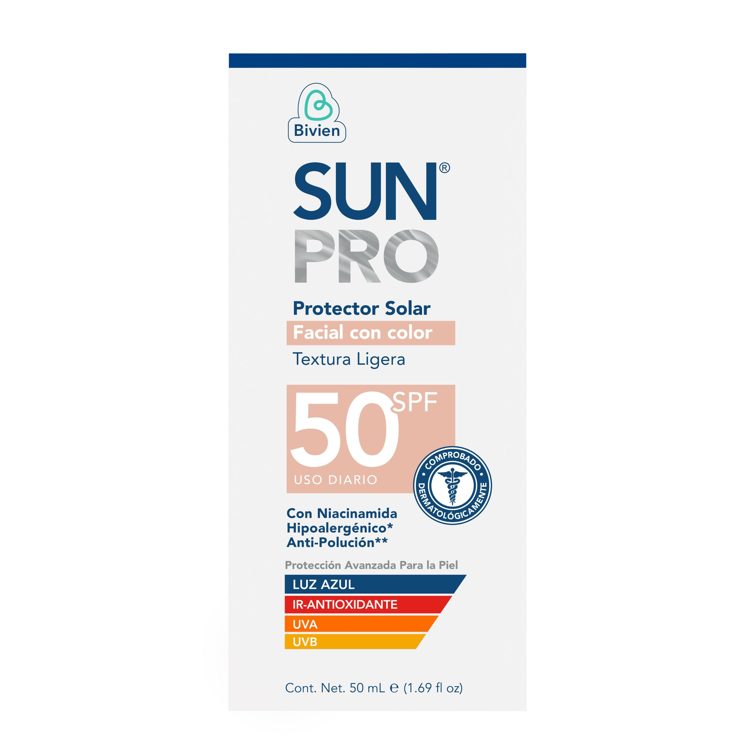 PROTECTOR SOLAR SUN PRO FACIAL COLOR SPF 50
