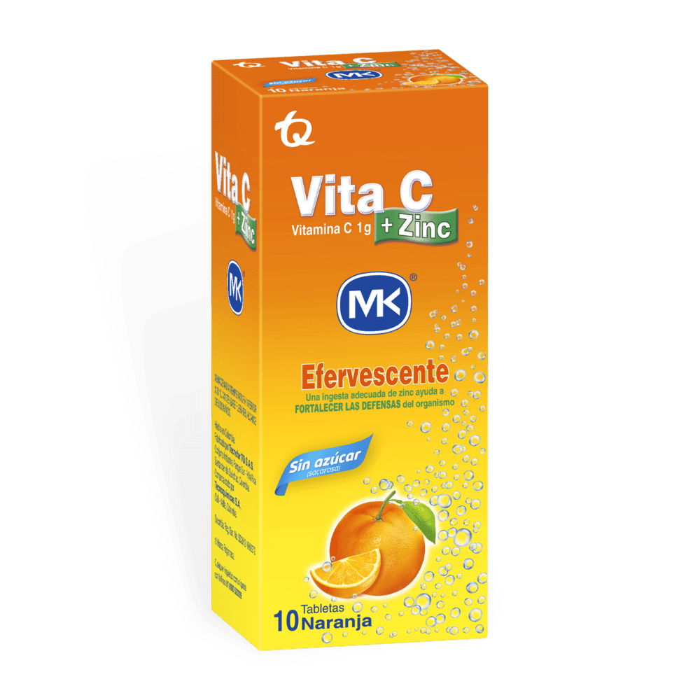 VITAMINA VITA C + ZINC MK EFERVESCENTE NARANJA