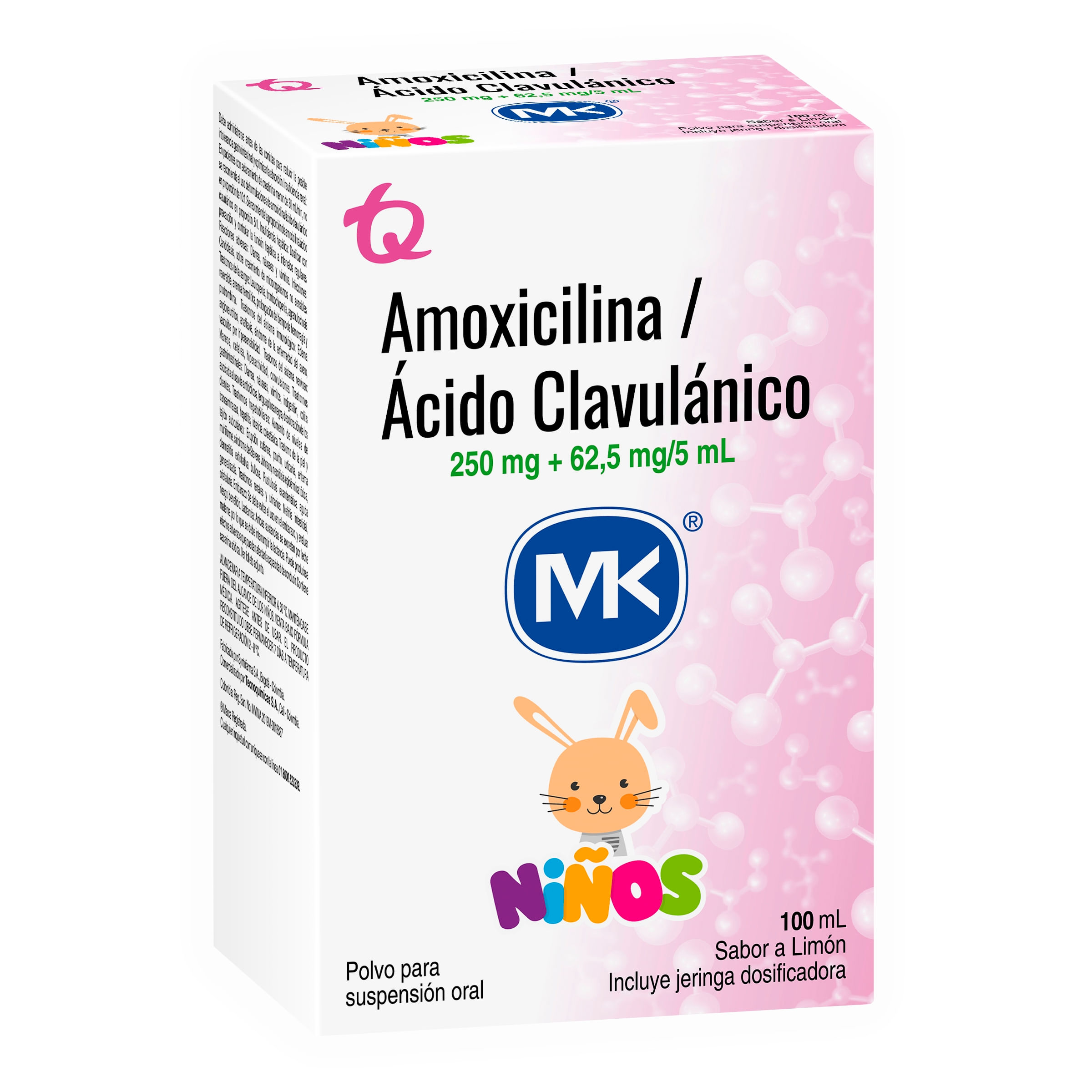 AMOXICILINA 250 MG/ACIDO CLAVULANICO 62.5 MG (MK)