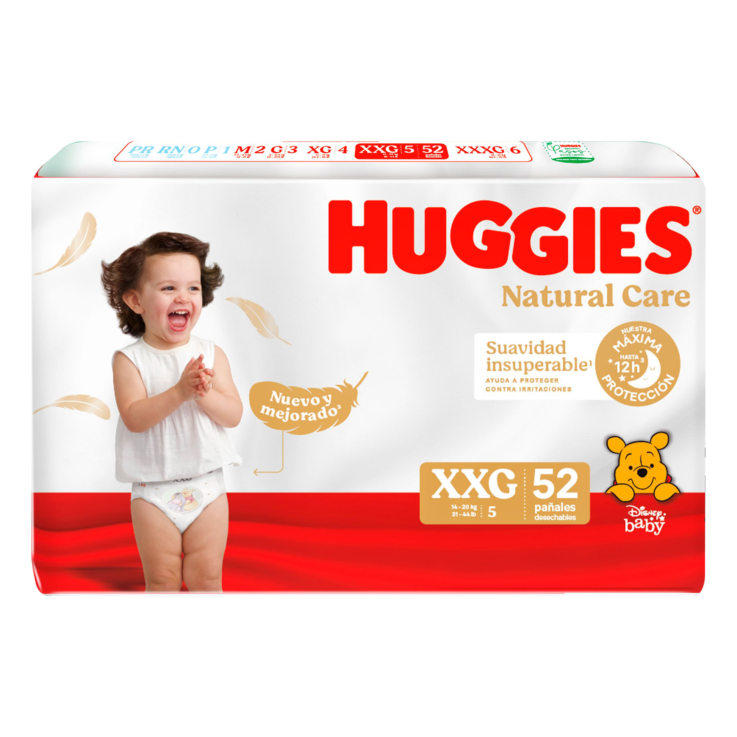 Pañal Huggies Natural Care Etapa 5 / Xxg Paquete X 52 Unidades