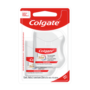 Cinta Dental Colgate Total Encerada X 25M X2