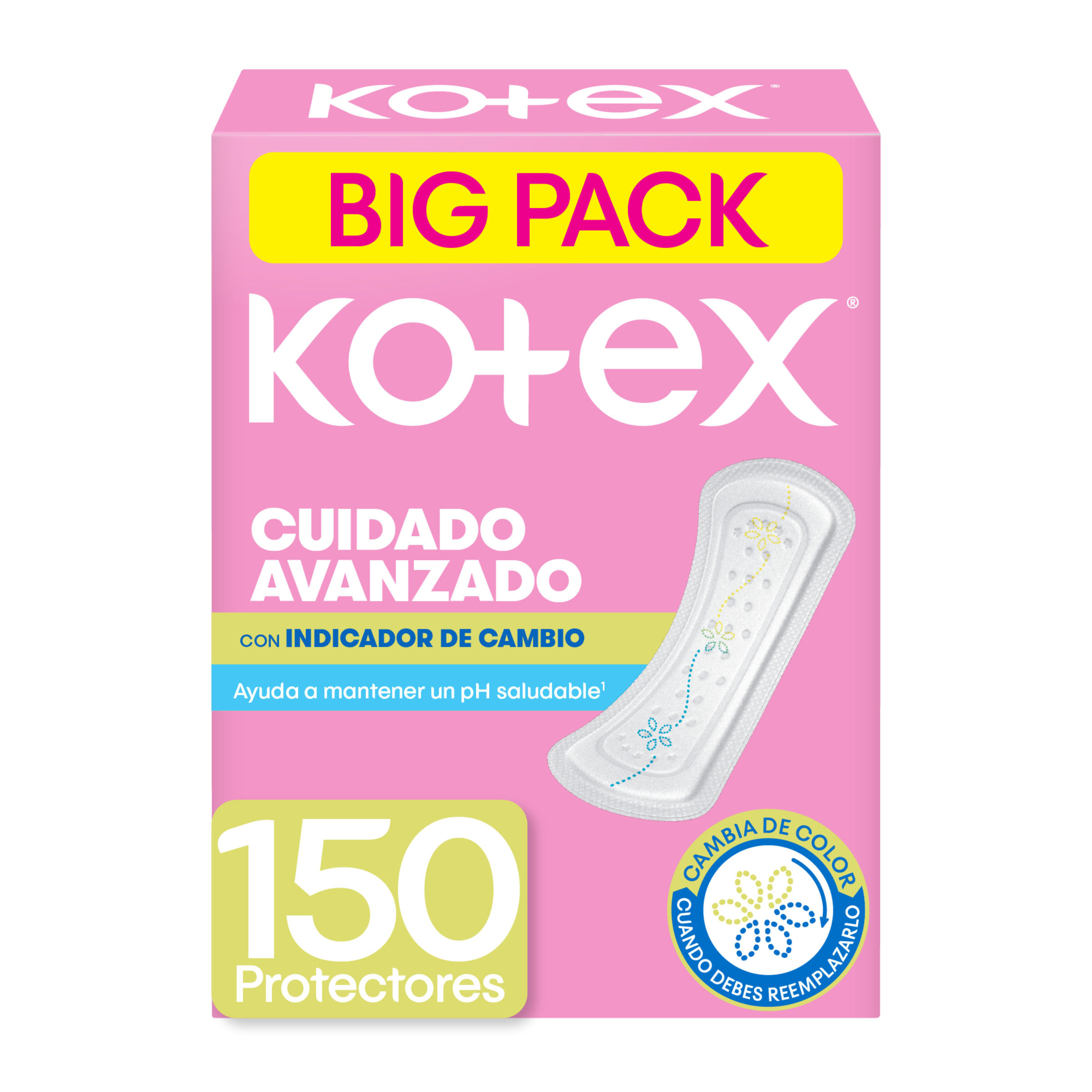 Protectores Kotex Indicador de Cambio PH Normal 12