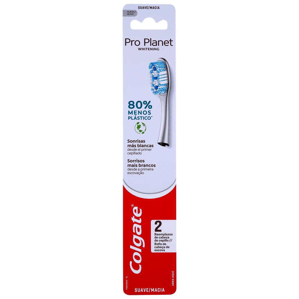 Cepillo Dental Colgate Pro Planet Whitening Repuesto Suave X 2 Und