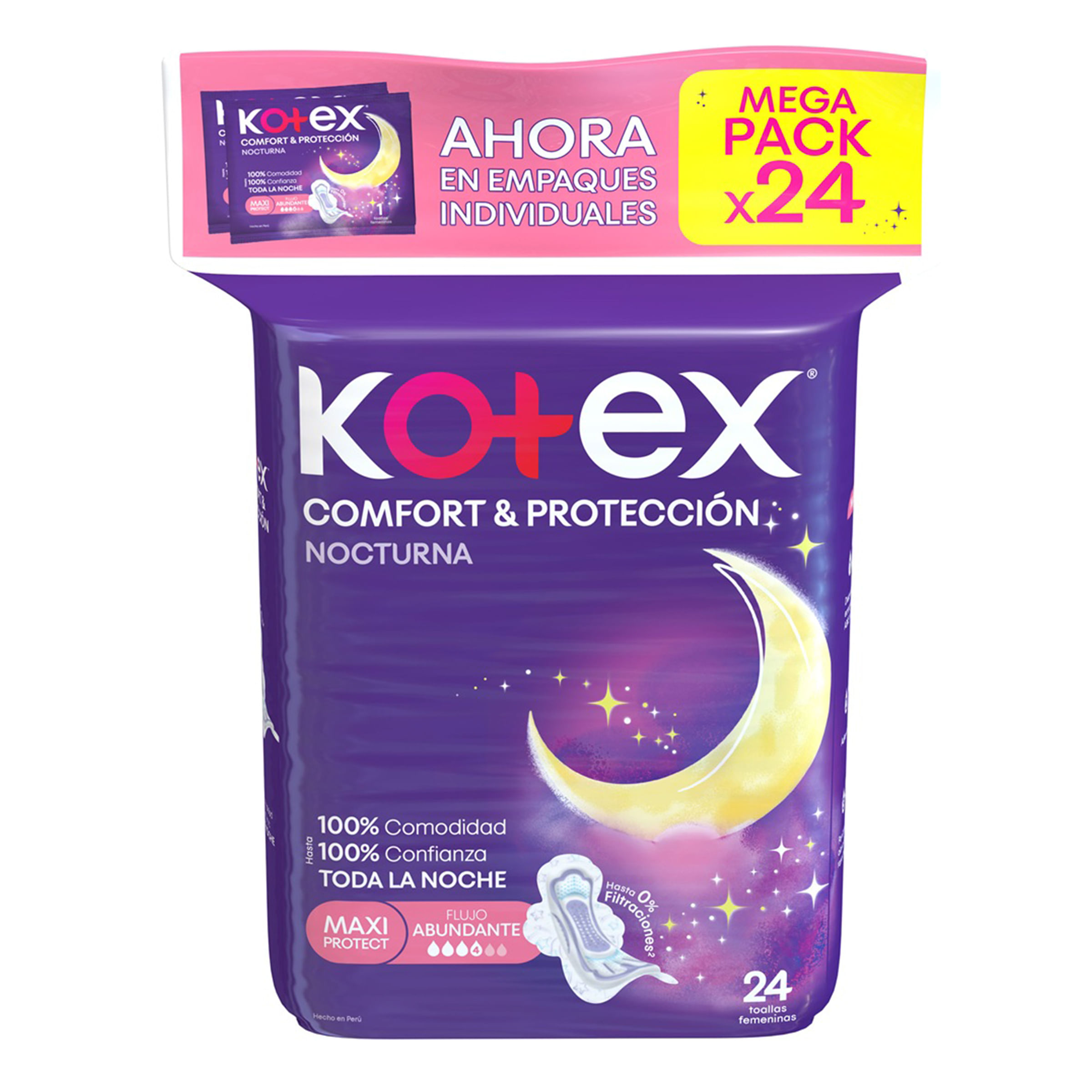 Toallas Higienicas Kotex Nocturna X 24 Und