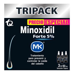 Tripack Minoxidil Forte 5% Mk Precio Especial