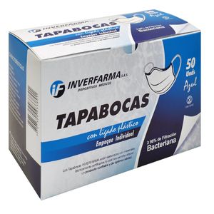 Tapabocas Desechable Azul Inverfarma